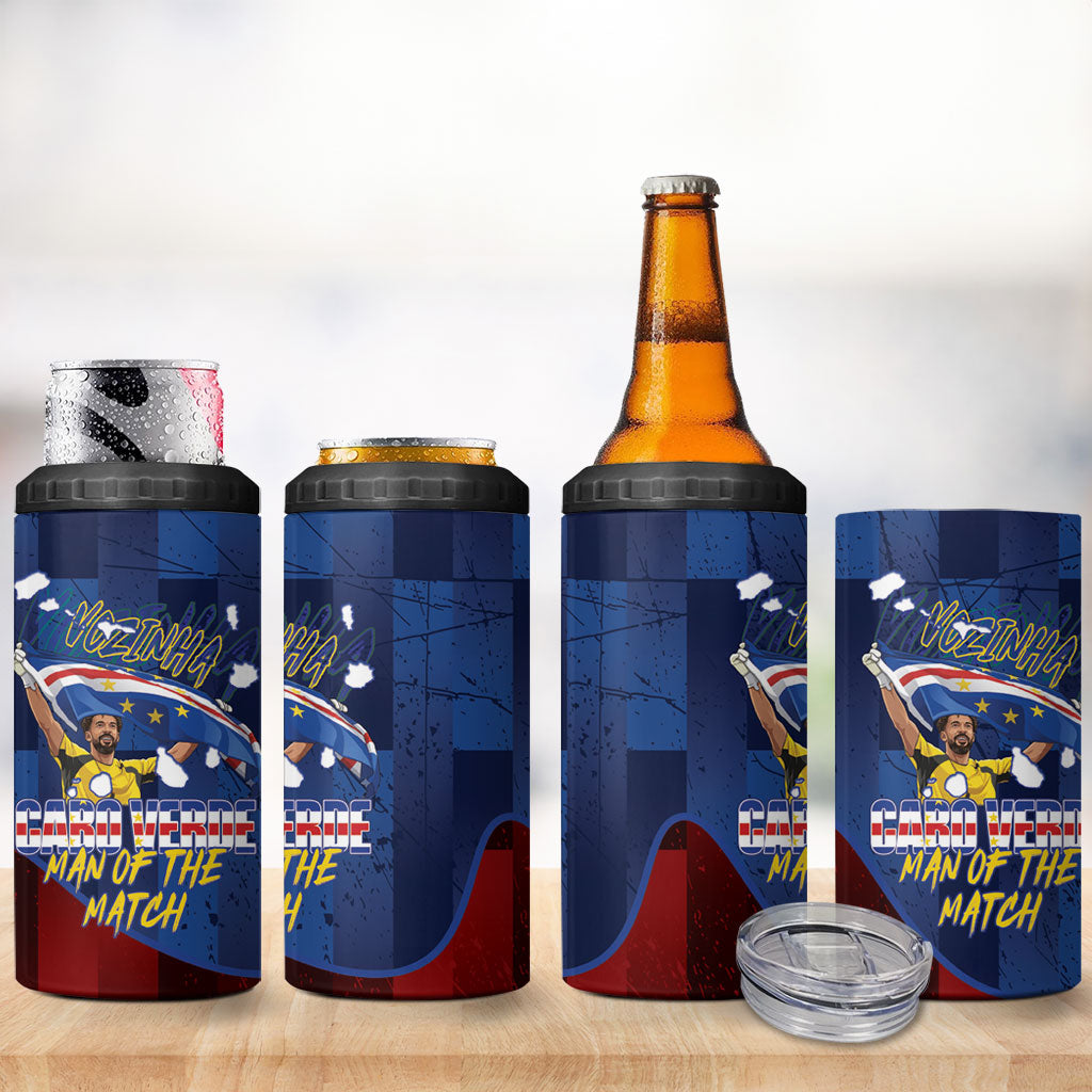 Vozinha Cabo Verde Football 4 in 1 Can Cooler Tumbler Tubaroes Azuis Man Of The Match