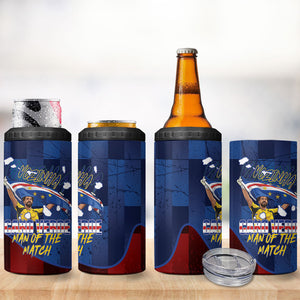 Vozinha Cabo Verde Football 4 in 1 Can Cooler Tumbler Tubaroes Azuis Man Of The Match