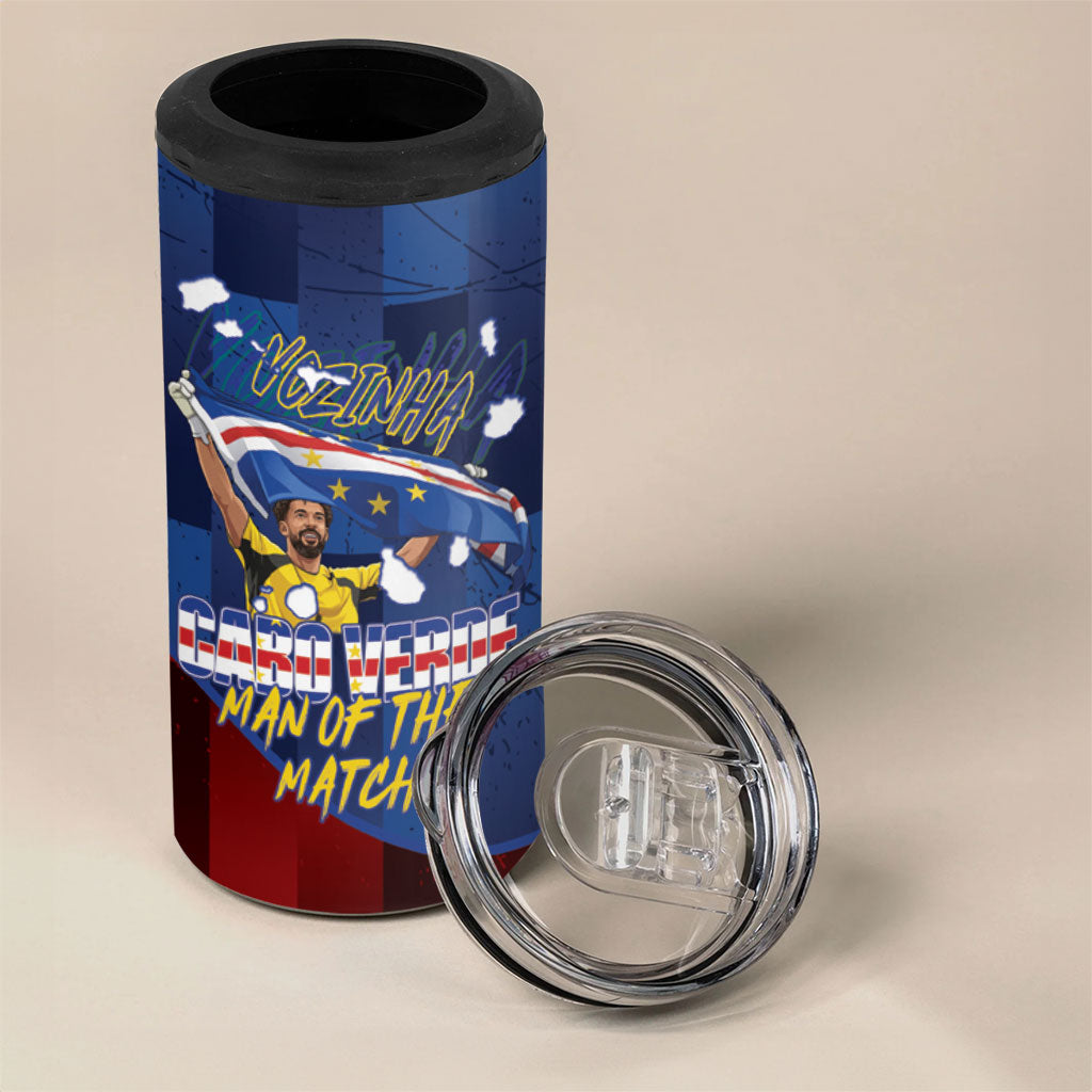 Vozinha Cabo Verde Football 4 in 1 Can Cooler Tumbler Tubaroes Azuis Man Of The Match