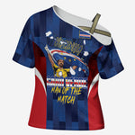 Custom Vozinha Cabo Verde Football Cross Shoulder Shirt Tubaroes Azuis Man Of The Match