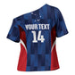 Custom Vozinha Cabo Verde Football Cross Shoulder Shirt Tubaroes Azuis Man Of The Match