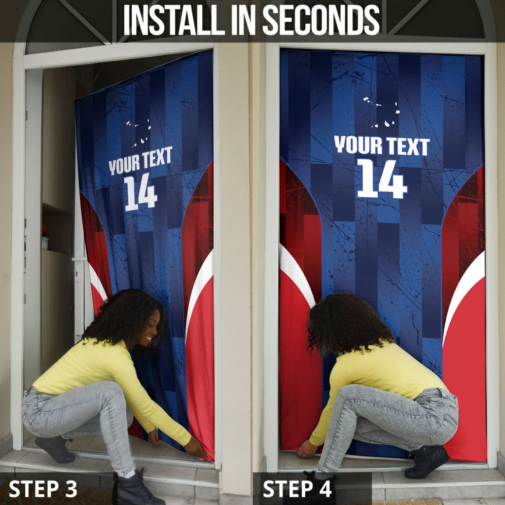 Custom Vozinha Cabo Verde Football Door Cover Tubaroes Azuis Man Of The Match