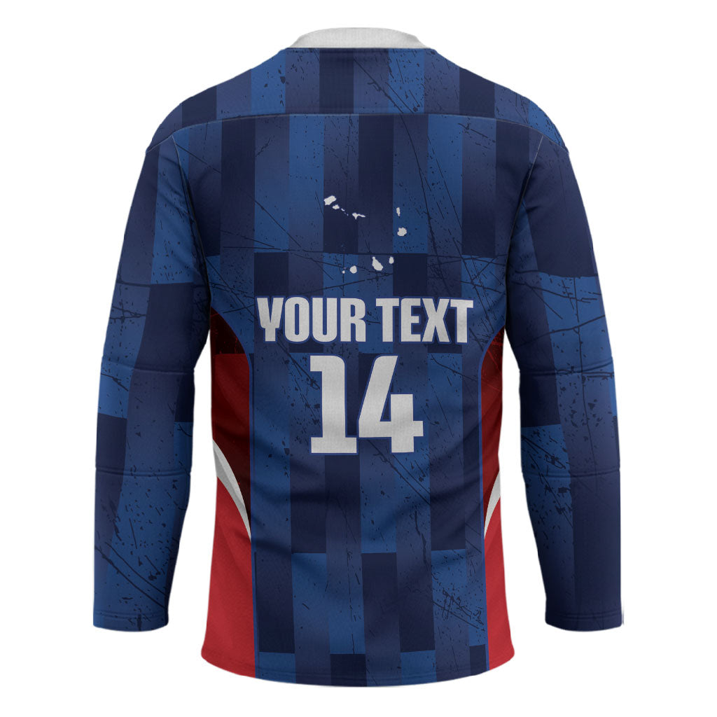 Custom Vozinha Cabo Verde Football Hockey Jersey Tubaroes Azuis Man Of The Match