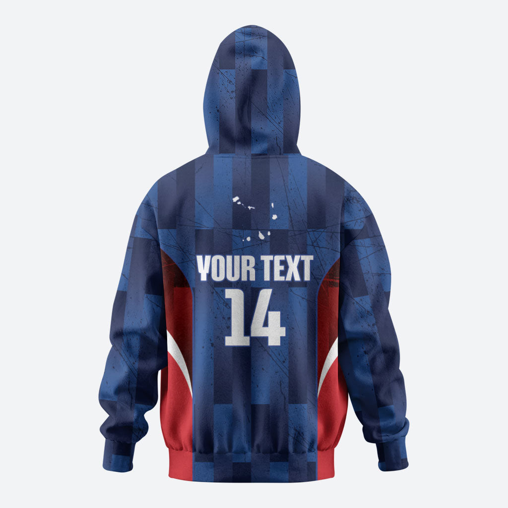 Custom Vozinha Cabo Verde Football Hoodie Tubaroes Azuis Man Of The Match