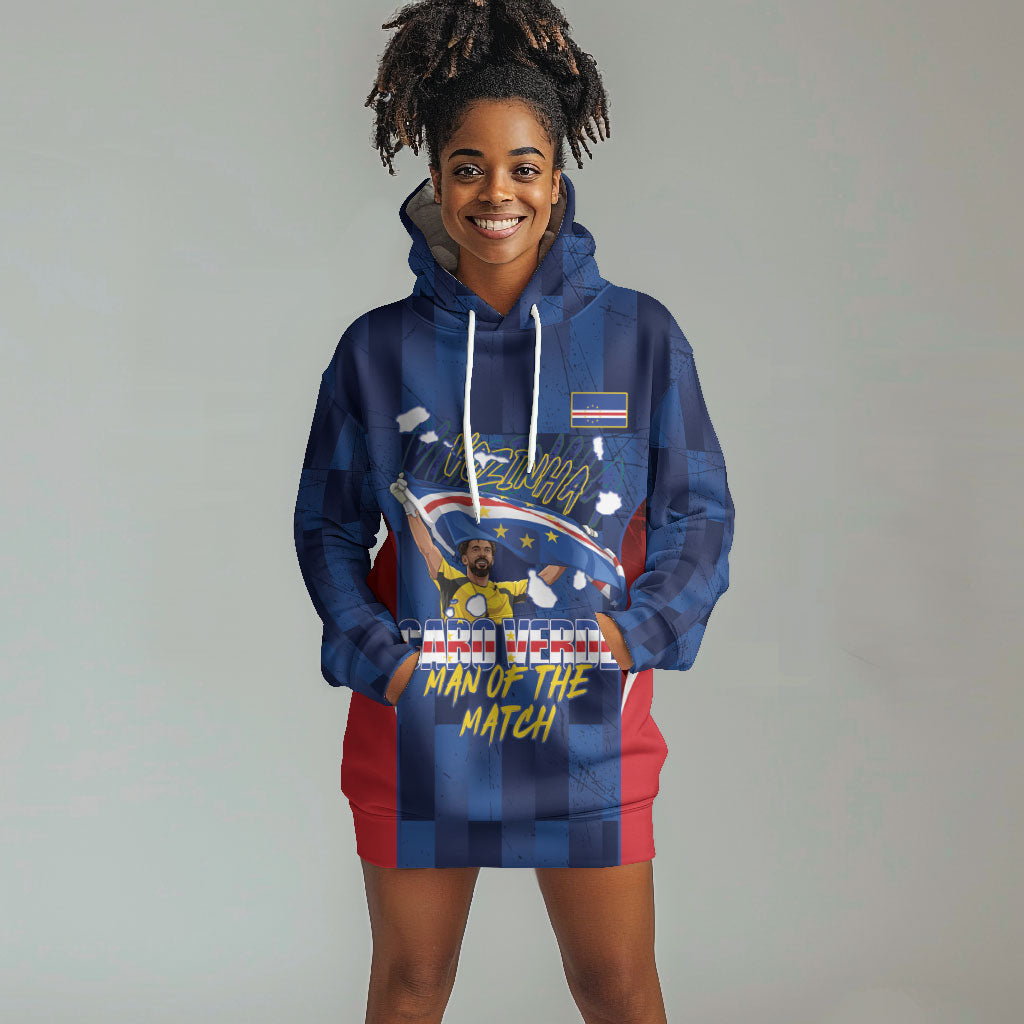 Custom Vozinha Cabo Verde Football Hoodie Dress Tubaroes Azuis Man Of The Match