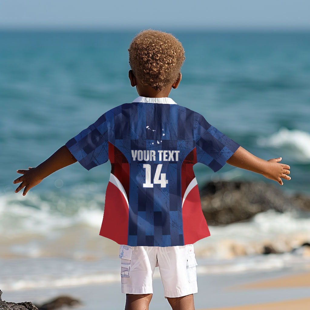 Custom Vozinha Cabo Verde Football Kid Hawaiian Shirt Tubaroes Azuis Man Of The Match