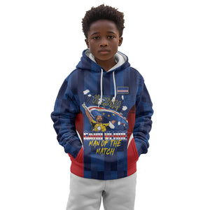 Custom Vozinha Cabo Verde Football Kid Hoodie Tubaroes Azuis Man Of The Match