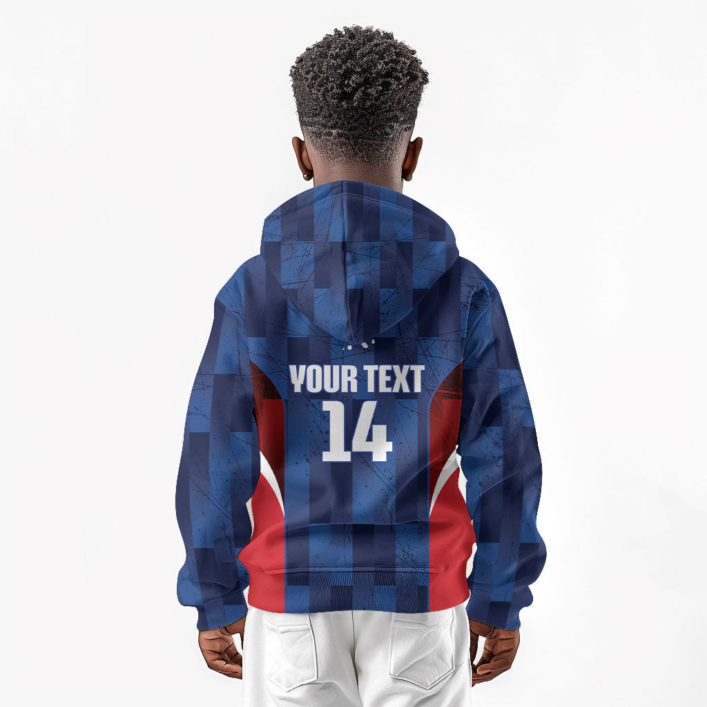Custom Vozinha Cabo Verde Football Kid Hoodie Tubaroes Azuis Man Of The Match