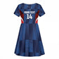 Custom Vozinha Cabo Verde Football Kid Short Sleeve Dress Tubaroes Azuis Man Of The Match