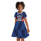 Custom Vozinha Cabo Verde Football Kid Short Sleeve Dress Tubaroes Azuis Man Of The Match