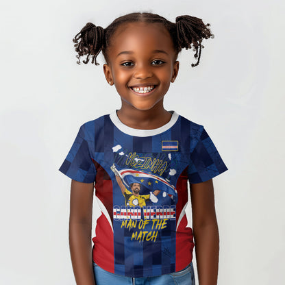 Custom Vozinha Cabo Verde Football Kid T shirt Tubaroes Azuis Man Of The Match