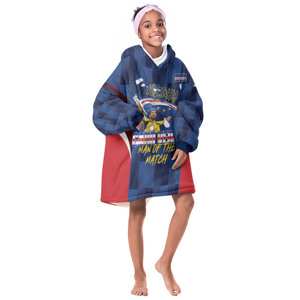 Custom Vozinha Cabo Verde Football Kid Wearable Blanket Hoodie Tubaroes Azuis Man Of The Match