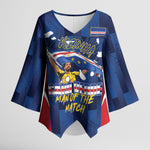 Custom Vozinha Cabo Verde Football Kimono Sleeve Blouse Tubaroes Azuis Man Of The Match