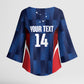 Custom Vozinha Cabo Verde Football Kimono Sleeve Blouse Tubaroes Azuis Man Of The Match