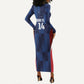 Custom Vozinha Cabo Verde Football Long Sleeve Bodycon Dress Tubaroes Azuis Man Of The Match