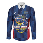 Custom Vozinha Cabo Verde Football Long Sleeve Button Shirt Tubaroes Azuis Man Of The Match