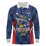 Custom Vozinha Cabo Verde Football Long Sleeve Polo Shirt Tubaroes Azuis Man Of The Match