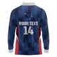 Custom Vozinha Cabo Verde Football Long Sleeve Polo Shirt Tubaroes Azuis Man Of The Match