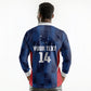 Custom Vozinha Cabo Verde Football Long Sleeve Polo Shirt Tubaroes Azuis Man Of The Match