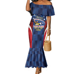 Custom Vozinha Cabo Verde Football Mermaid Dress Tubaroes Azuis Man Of The Match