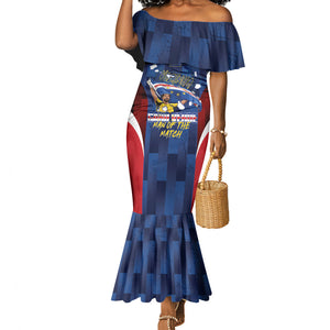 Custom Vozinha Cabo Verde Football Mermaid Dress Tubaroes Azuis Man Of The Match