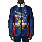 Custom Vozinha Cabo Verde Football Padded Jacket Tubaroes Azuis Man Of The Match