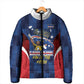Custom Vozinha Cabo Verde Football Padded Jacket Tubaroes Azuis Man Of The Match