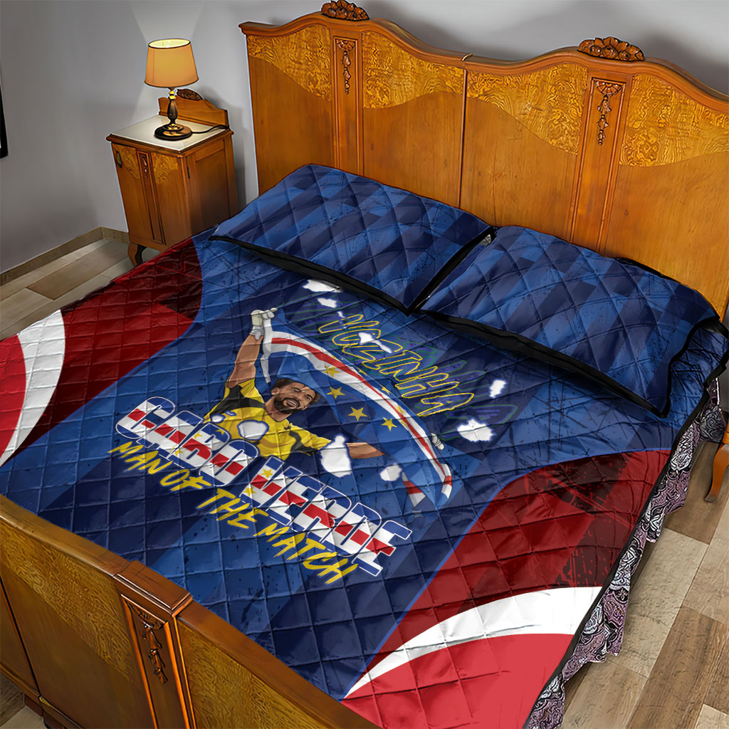 Vozinha Cabo Verde Football Quilt Bed Set Tubaroes Azuis Man Of The Match