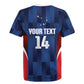 Custom Vozinha Cabo Verde Football Rugby Jersey Tubaroes Azuis Man Of The Match