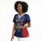 Custom Vozinha Cabo Verde Football Scrub Top Tubaroes Azuis Man Of The Match