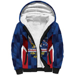 Custom Vozinha Cabo Verde Football Sherpa Hoodie Tubaroes Azuis Man Of The Match