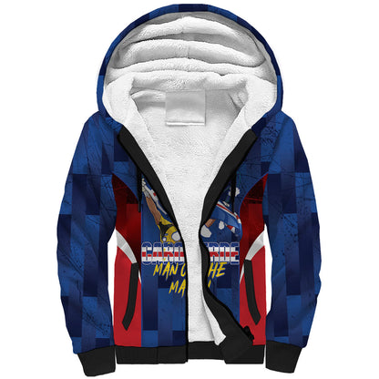 Custom Vozinha Cabo Verde Football Sherpa Hoodie Tubaroes Azuis Man Of The Match