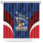 Vozinha Cabo Verde Football Shower Curtain Tubaroes Azuis Man Of The Match