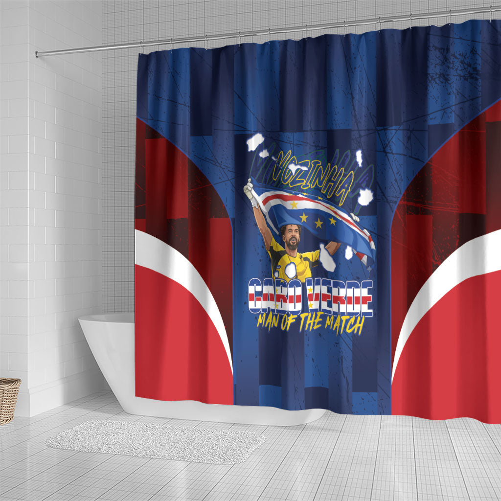 Vozinha Cabo Verde Football Shower Curtain Tubaroes Azuis Man Of The Match