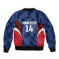 Custom Vozinha Cabo Verde Football Sleeve Zip Bomber Jacket Tubaroes Azuis Man Of The Match