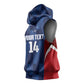 Custom Vozinha Cabo Verde Football Sleeveless Hoodie Tubaroes Azuis Man Of The Match