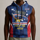 Custom Vozinha Cabo Verde Football Sleeveless Hoodie Tubaroes Azuis Man Of The Match