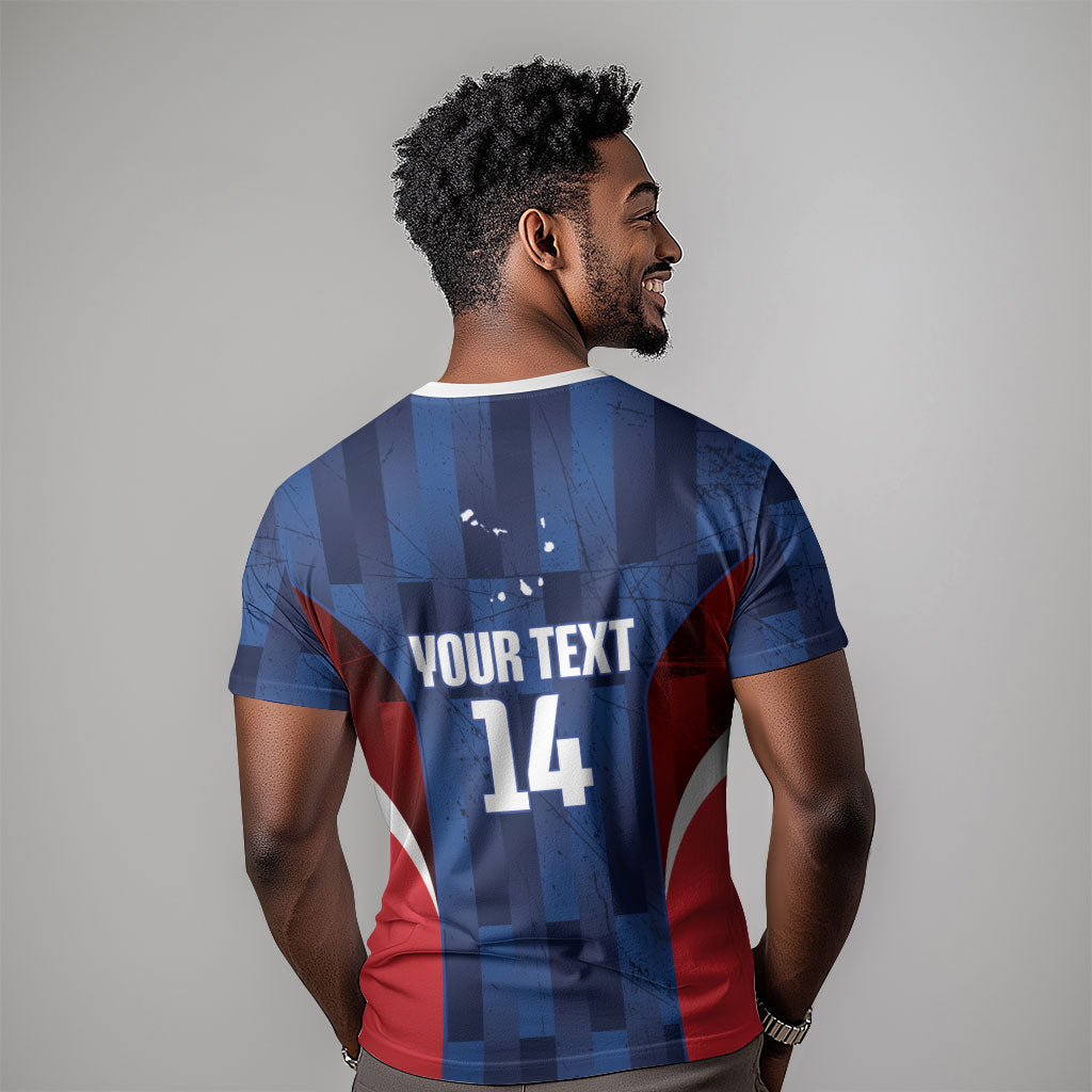 Custom Vozinha Cabo Verde Football T shirt Tubaroes Azuis Man Of The Match