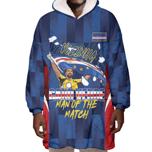 Custom Vozinha Cabo Verde Football Wearable Blanket Hoodie Tubaroes Azuis Man Of The Match