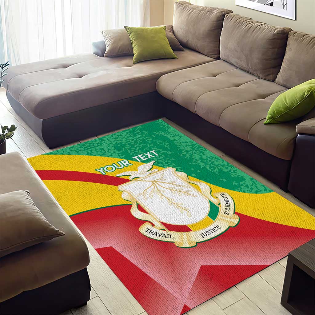 Personalised Guinea Independence Day Area Rug Happy 2 October Guinee Coat Of Arms