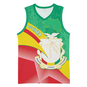 Personalised Guinea Independence Day Basketball Jersey Happy 2 October Guinee Coat Of Arms - African Pride