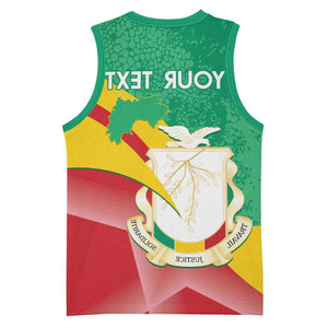 Personalised Guinea Independence Day Basketball Jersey Happy 2 October Guinee Coat Of Arms - African Pride