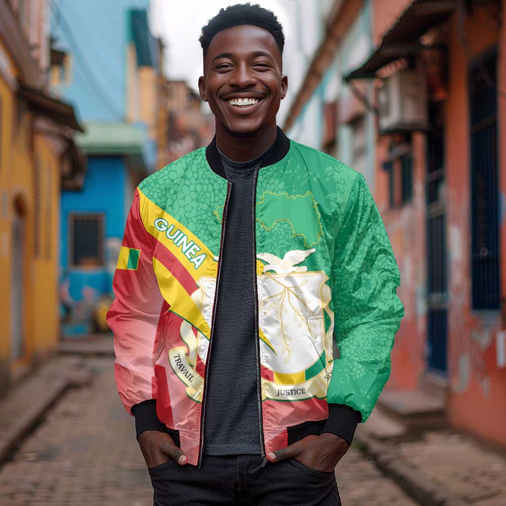 Personalised Guinea Independence Day Bomber Jacket Happy 2 October Guinee Coat Of Arms
