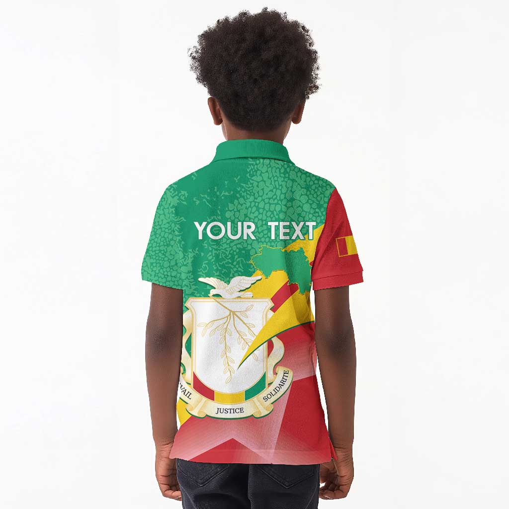Personalised Guinea Independence Day Kid Polo Shirt Happy 2 October Guinee Coat Of Arms