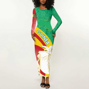 Personalised Guinea Independence Day Long Sleeve Bodycon Dress Happy 2 October Guinee Coat Of Arms LT14