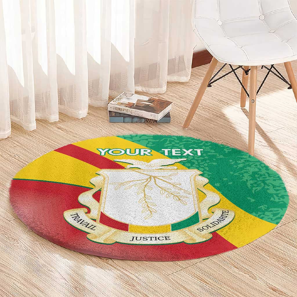 Personalised Guinea Independence Day Round Carpet Happy 2 October Guinee Coat Of Arms