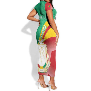 Personalised Guinea Independence Day Short Sleeve Bodycon Dress Happy 2 October Guinee Coat Of Arms LT14