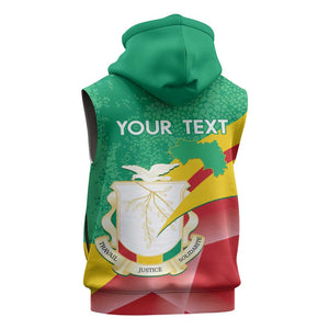 Personalised Guinea Independence Day Sleeveless Zip Hoodie Happy 2 October Guinee Coat Of Arms - African Pride