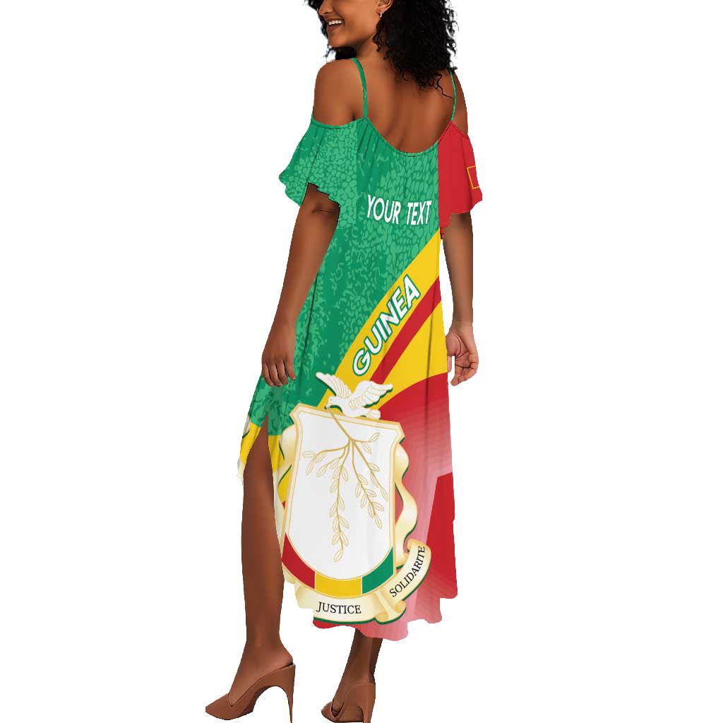 Personalised Guinea Independence Day Summer Maxi Dress Happy 2 October Guinee Coat Of Arms