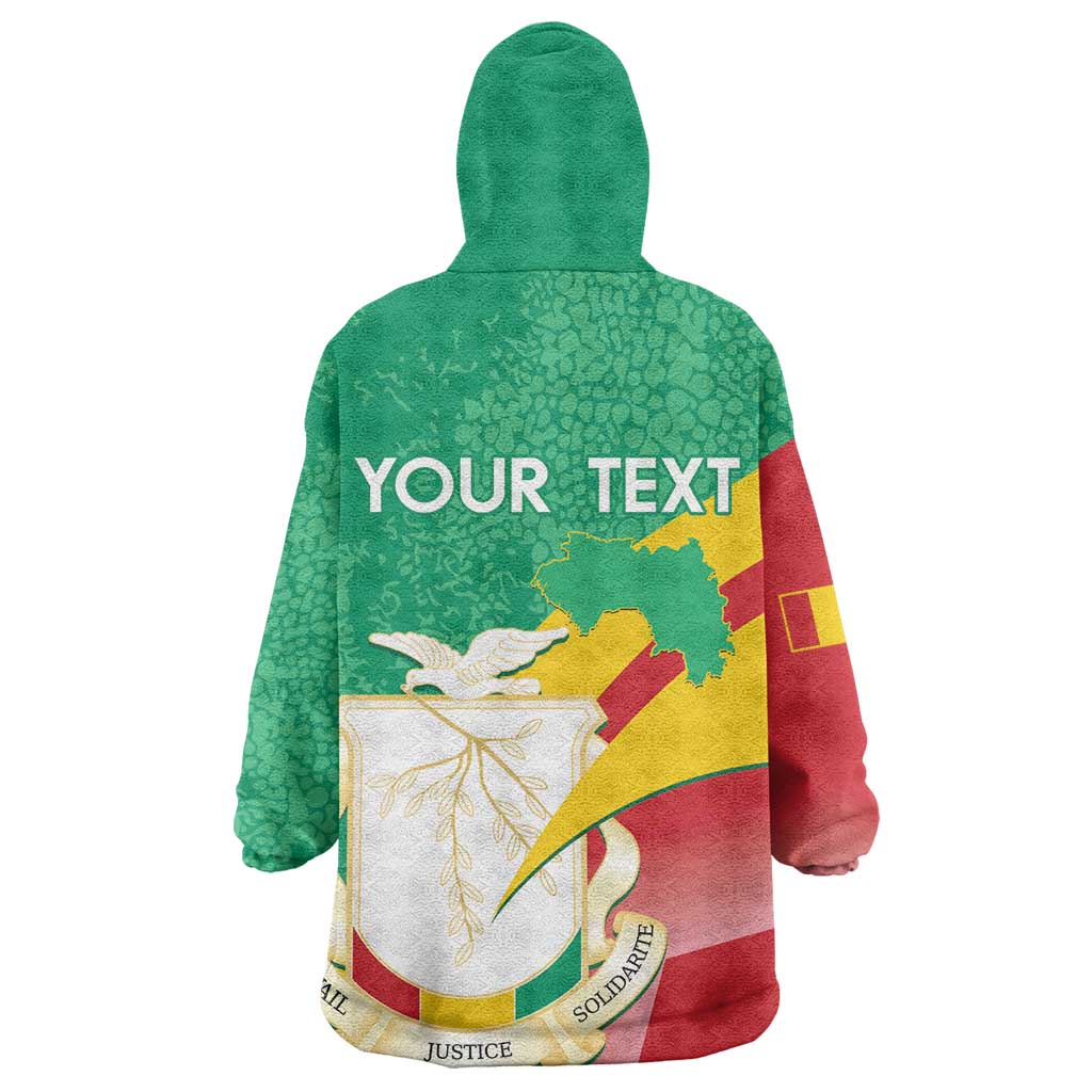 Personalised Guinea Independence Day Wearable Blanket Hoodie Happy 2 October Guinee Coat Of Arms